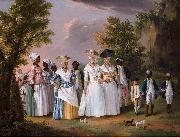 unknow artist Free Women of Color with their Children and Servants in a Landscape, Germany oil painting artist